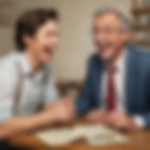 Two friends sharing a lighthearted moment with a clever jest