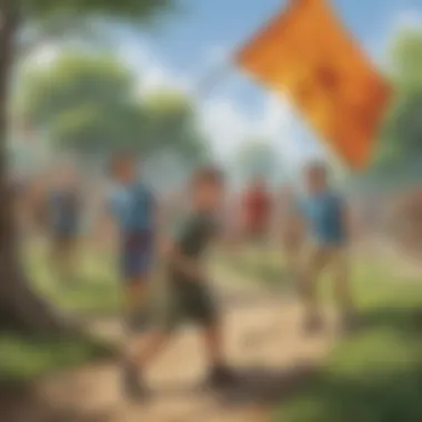 Capture the Flag - Strategic Outdoor Adventure Children enjoying a thrilling game of Capture the Flag outdoors