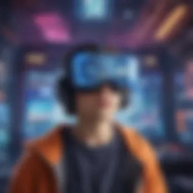 Virtual Reality Gaming Experience A futuristic virtual reality game interface