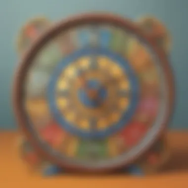 Colorful clock game designed for children