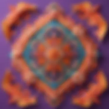 Intricate geometric paper craft in progress