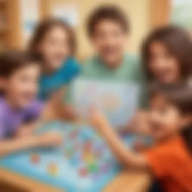 Joyful Math Game Session Happy Kids Playing Math Game