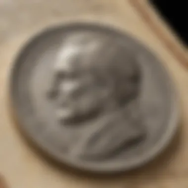 Nickel coin placed on a historical timeline