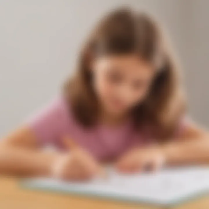 Dyslexic child engaged in a math activity using tactile resources