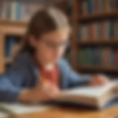Fostering Concentration in Reading A student engaged in reading with focused concentration