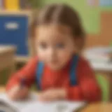 Illustration of a young child engaged in phonics instruction