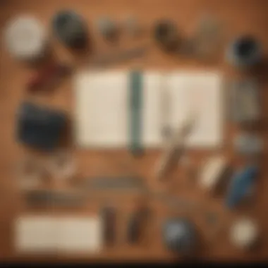 Selection of Writing Instruments Variety of writing tools displayed on a desk