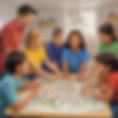 Interactive Team-Building Exercise Kids participating in an interactive team-building exercise