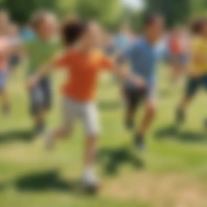 Kids participating in a lively physical game that promotes movement