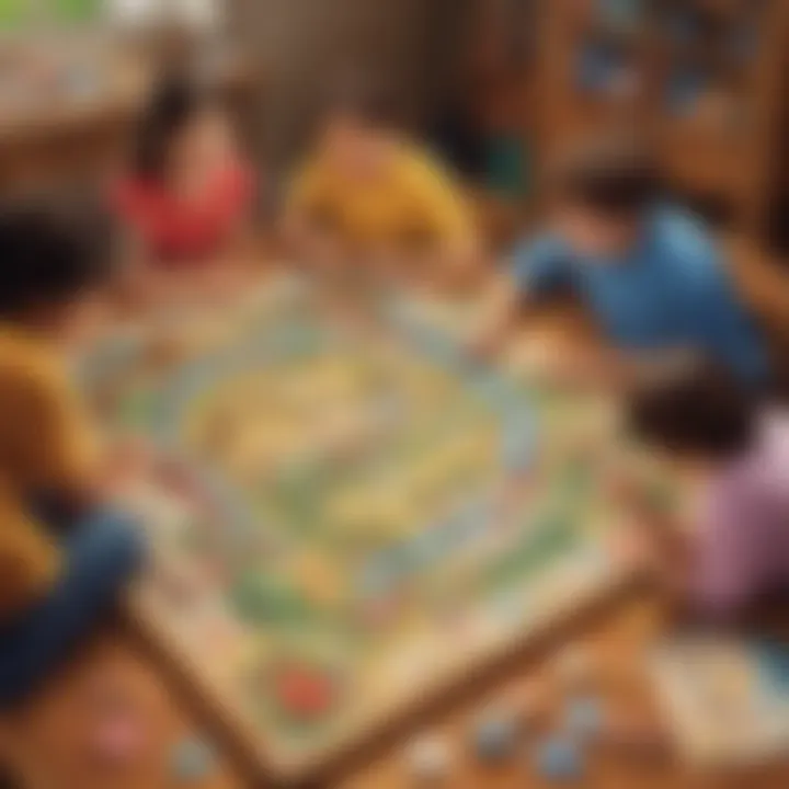 Children participating in a language-based board game