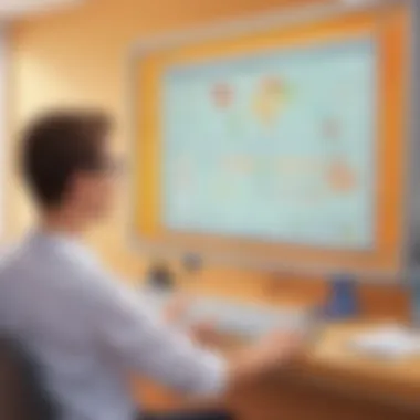 Interactive Whiteboard for Engaging Grammar Activities Interactive whiteboard displaying a grammar game