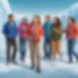 Group of students engaged in ice breaker activity