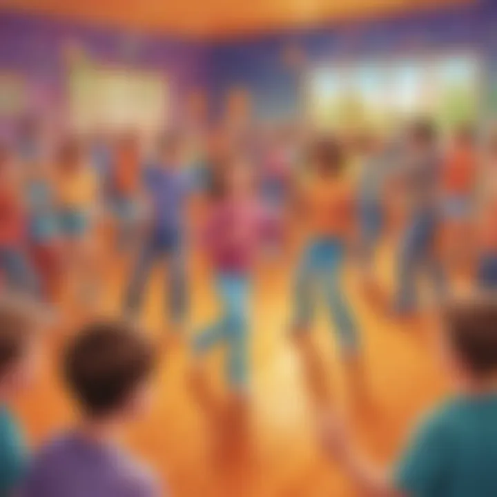 Playful dance session for elementary school students