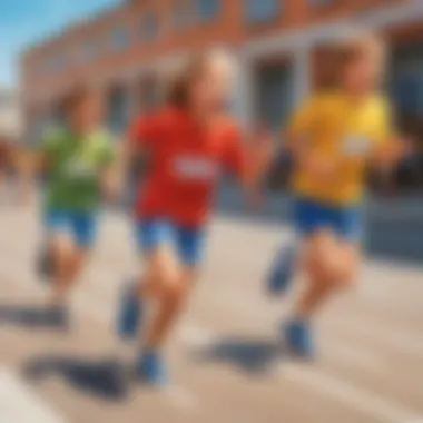 Energetic relay race for kids without equipment