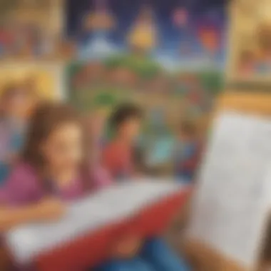 Vibrant and interactive reading worksheet design for 5th graders