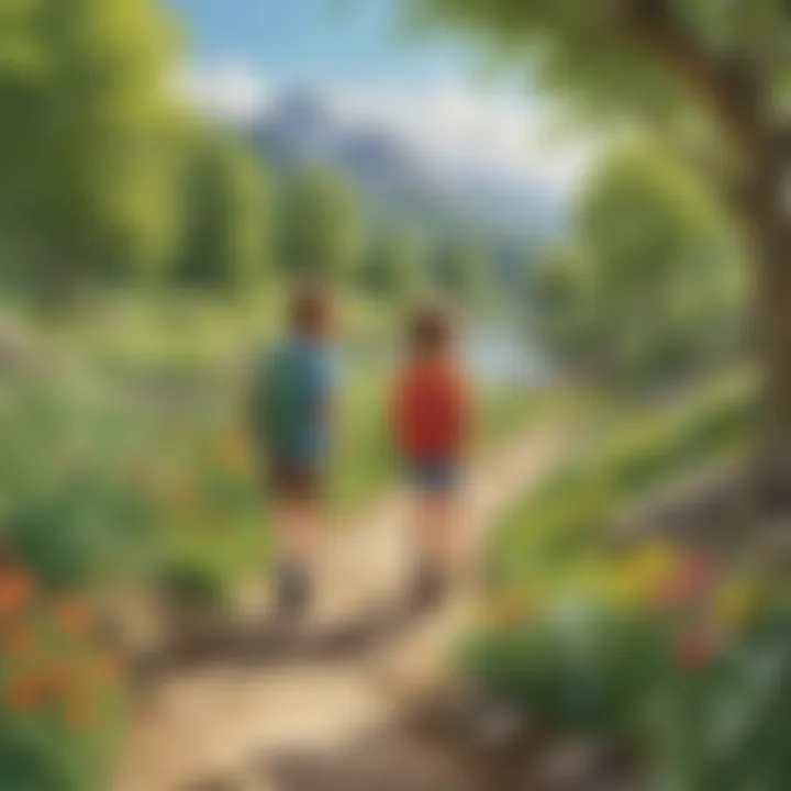 Children exploring nature during a spring outing
