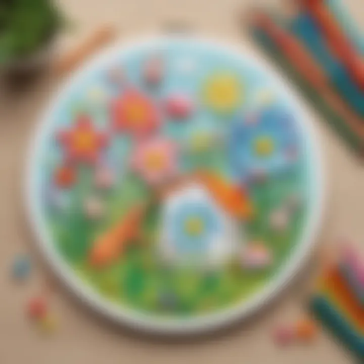 Artistic spring-themed craft project by kids