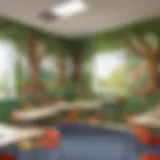 Vibrant classroom mural showcasing a nature theme