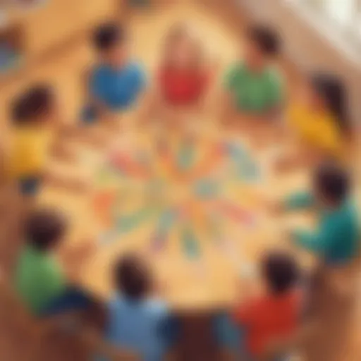Children engaging in a collaborative circle game