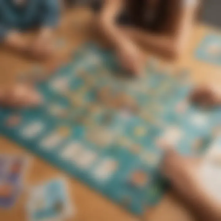 Students playing a vocabulary board game