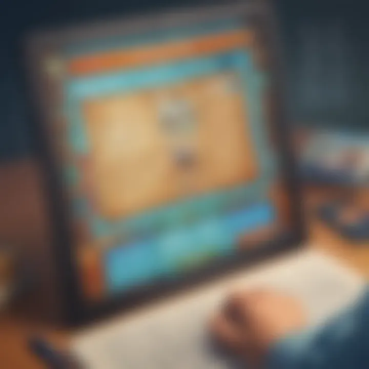 Digital screen showcasing a vocabulary app