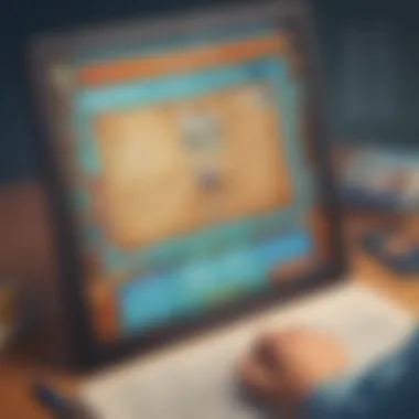Vocabulary Learning Through Digital Applications Digital screen showcasing a vocabulary app