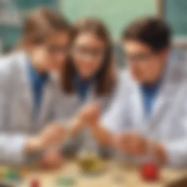 Engagement in Scientific Exploration Students engaged in a science experiment, observing reactions.