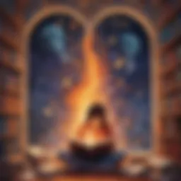 A student immersed in a book, surrounded by inspiring quotes on the walls.