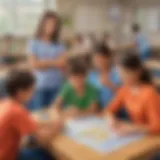 Students engaged in a math game activity