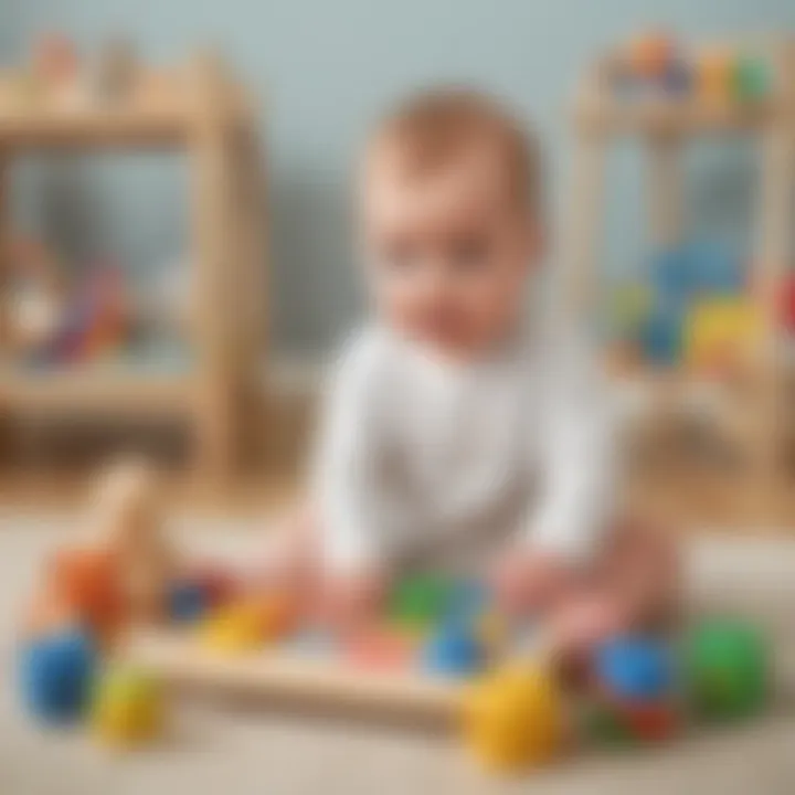 Baby playing with interactive developmental toys