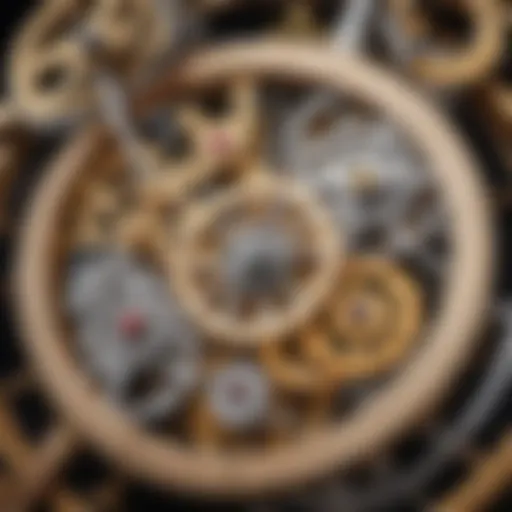 Intricate Gear Mechanism of Counter Clockwise Clock Movement