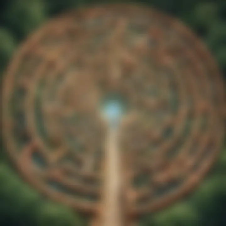 An intricate labyrinth symbolizing the journey of self-discovery and growth