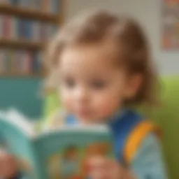 Illustration of a child reading a book with sight words
