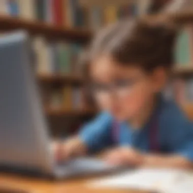 Curiosity in Action: Discovering Educational Resources Child exploring educational content online