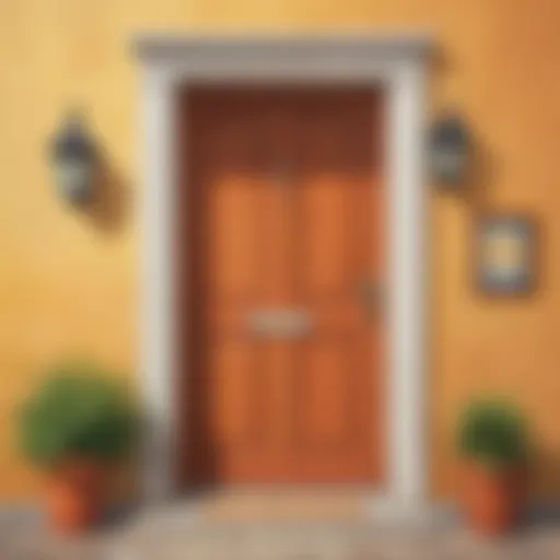 Illustration of a door with a knock knock joke setup