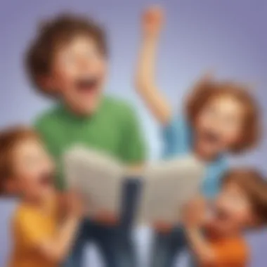 Energetic Wordplay Fun Laughing Kids Playing with Words