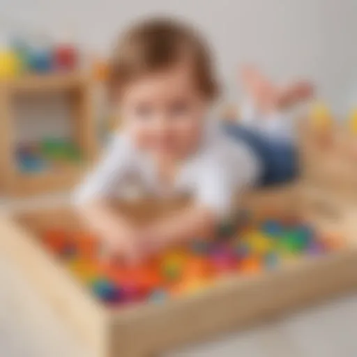 Two-year-olds engaged in sensory play with colorful materials.