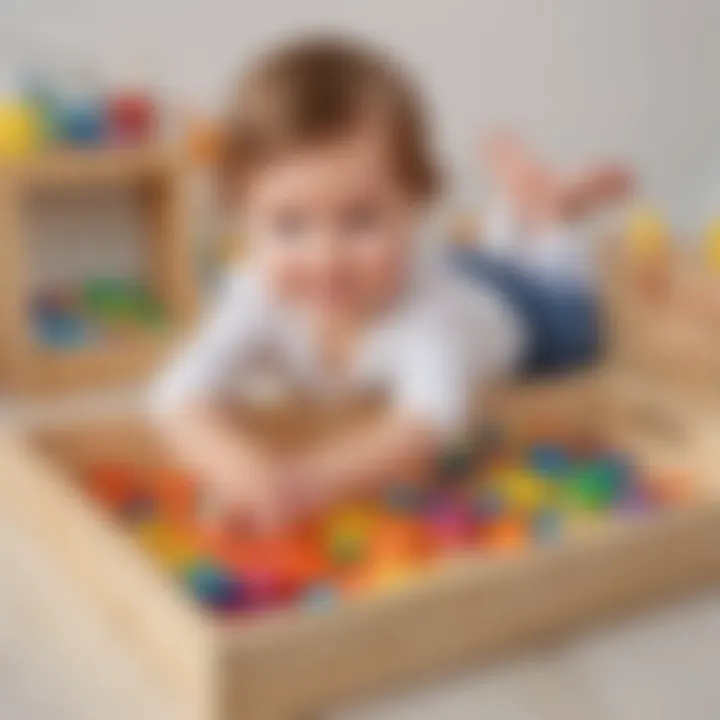 Two-year-olds engaged in sensory play with colorful materials.