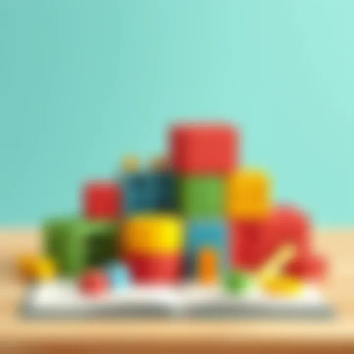 Colorful educational blocks for cognitive development