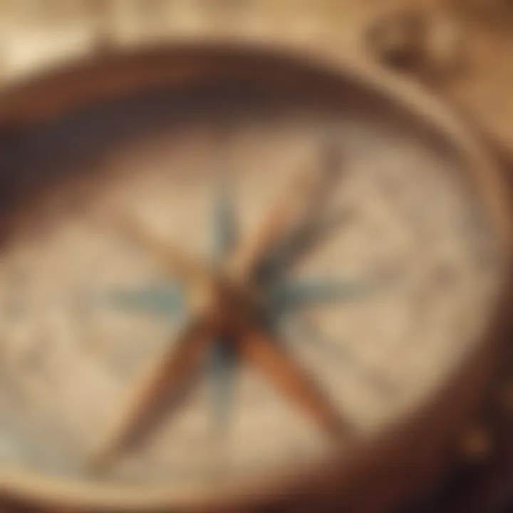 A compass pointing towards a direction symbolizing navigation and guidance