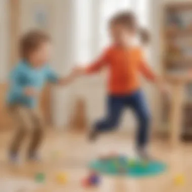 Kids participating in a playful physical activity for motor skills