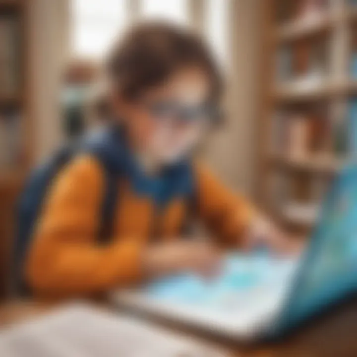 A vibrant illustration of a child happily engaging with online educational games.