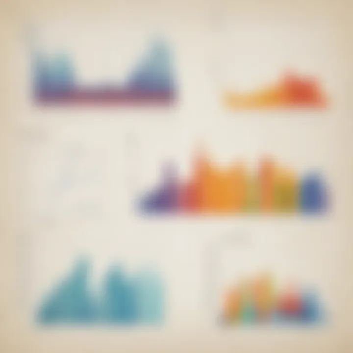 Illustration showing a variety of data points on a line plot