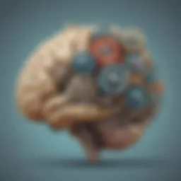 Illustration of a brain with gears symbolizing clever humor