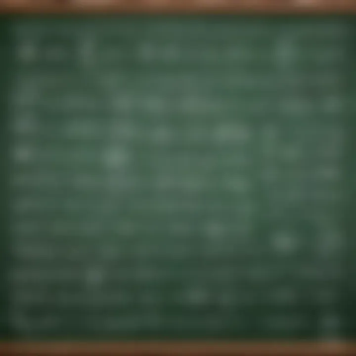 A variety of equation types displayed on a chalkboard