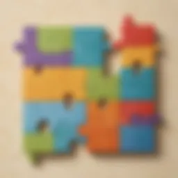 Illustration depicting fractions as puzzle pieces fitting together
