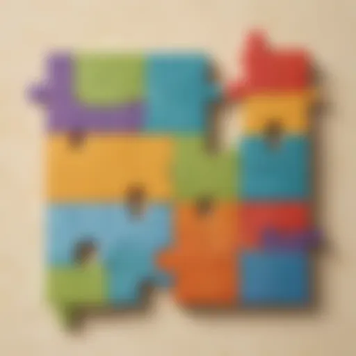 Illustration depicting fractions as puzzle pieces fitting together