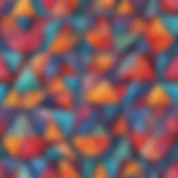 Abstract geometric shapes representing fractions