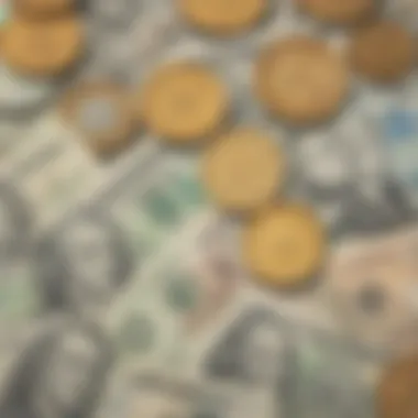 Exploring Different Currency Denominations Illustration showcasing various coins and bills for learning about currency