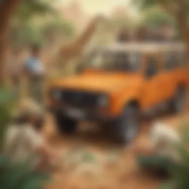 Engaging Puzzle Solving in a Safari Setting Excited students solving puzzles with safari elements around them